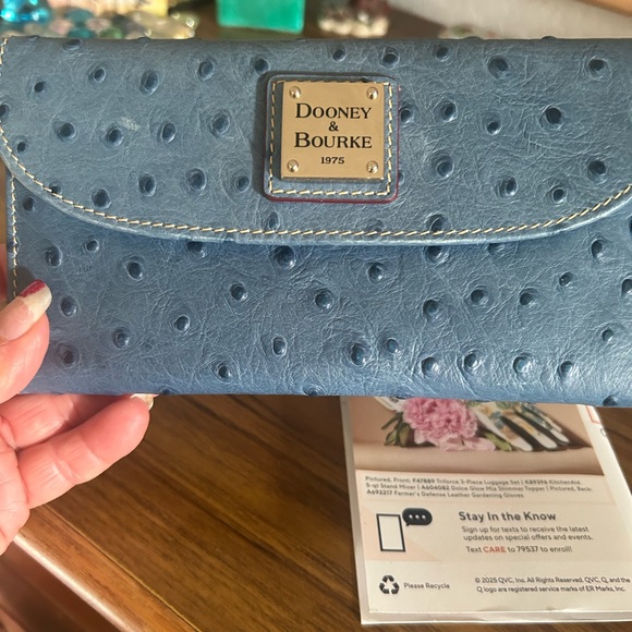 Dooney & Bourke Slate Blue Ostrich Wallet - Picture 13 of 14